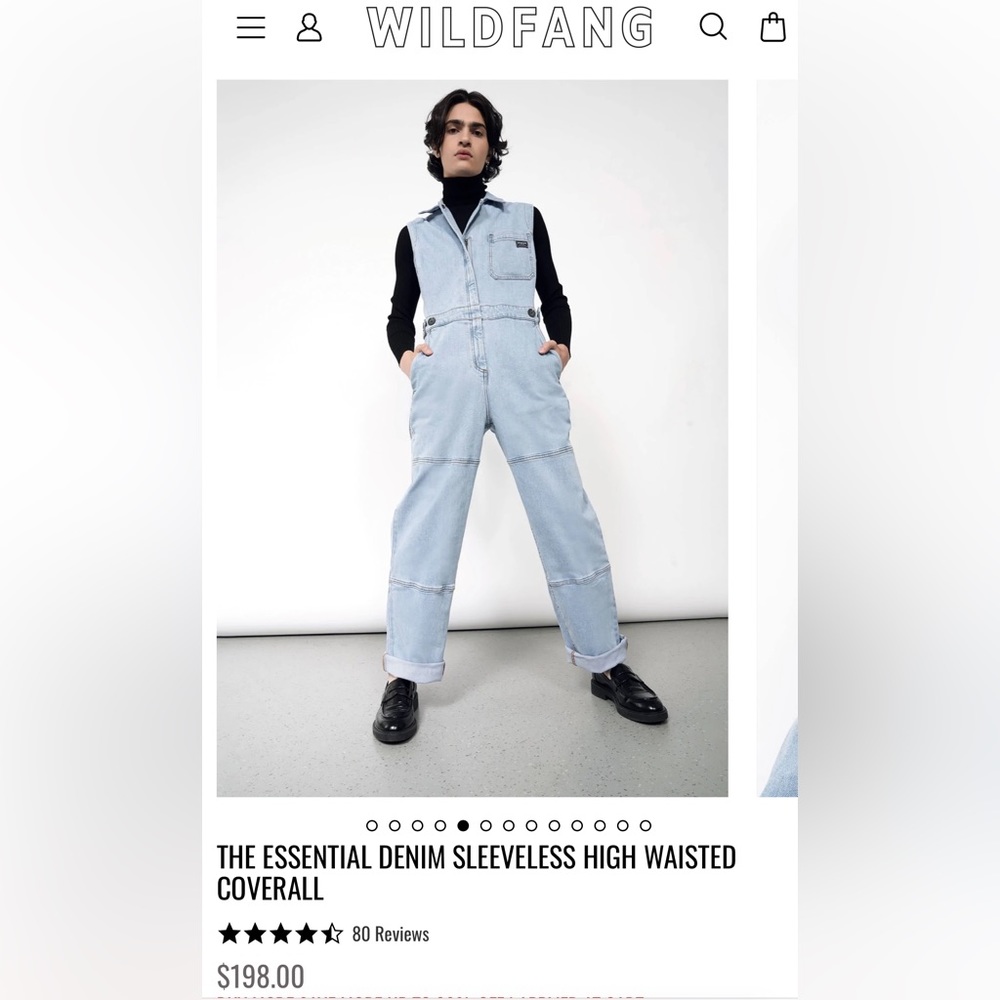 Wildfang Denim Sleeveless Coveralls / Jumpsuit